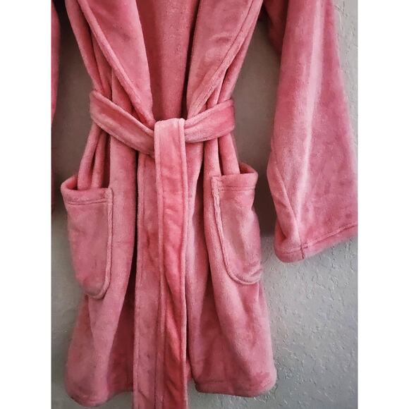 ROBE-VICTORIA'S SECRET SIGNATURE-Pink-Soft-Fluffy-Removable Waist Tie-Size SM - Picture 4 of 10